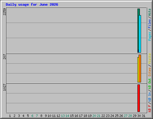 Daily usage for June 2026